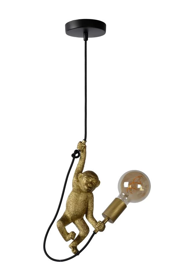 Lucide EXTRAVAGANZA CHIMP - Pendelleuchten - Ø 17,6 cm - 1xE27 - Schwarz - ausgeschaltet